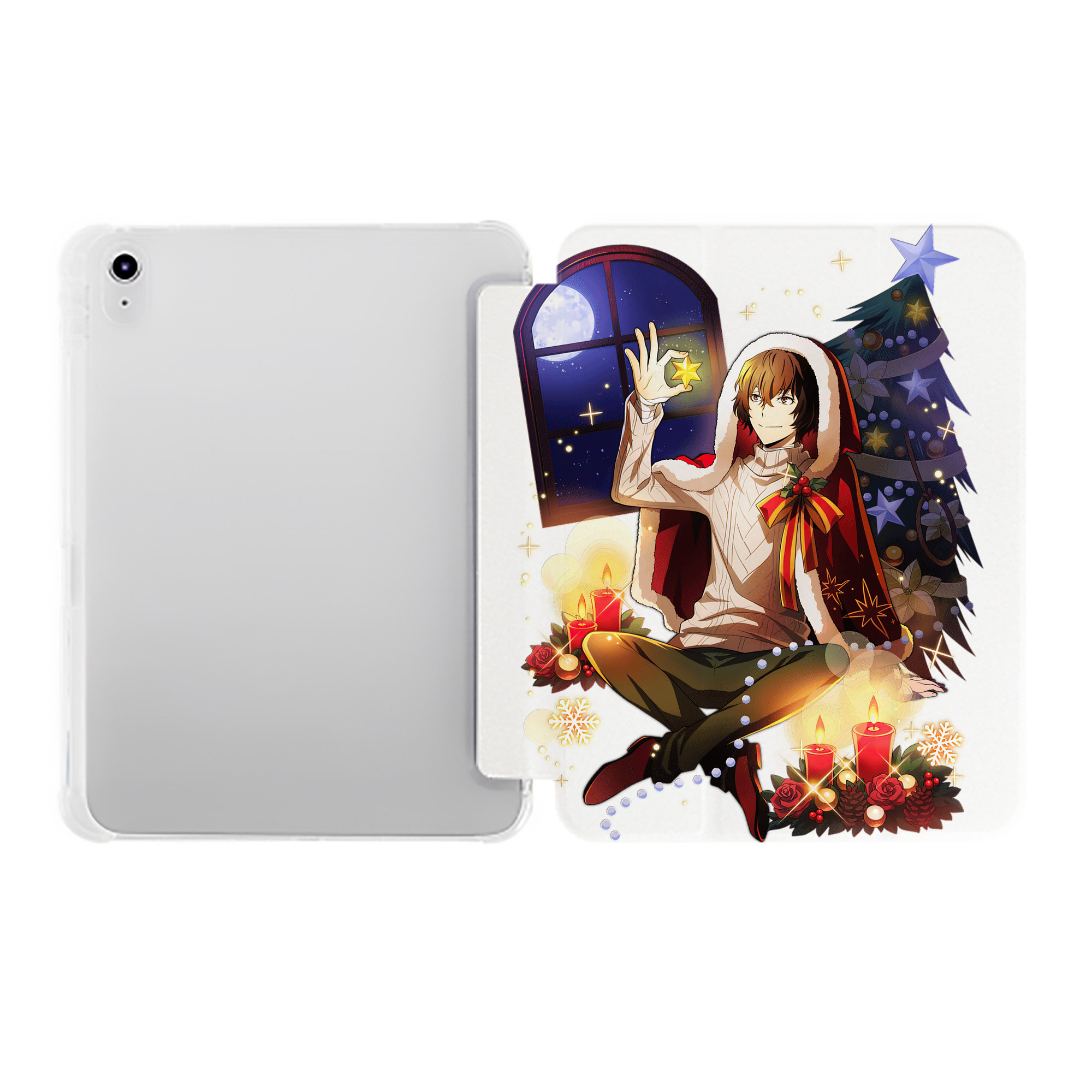 （画像用） 文豪ストレイドッグス Bungo Stray Dogs IPad ケース ペン収納付き 三つ折りスタンド PUレザー×シリコン 対応機種9.5/10.5/10.9インチ